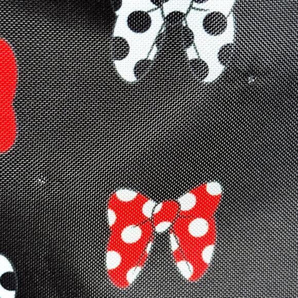 Disney Parks Minnie Mouse Bows Black Backpack Mickey Fob & Princess Sanitizer